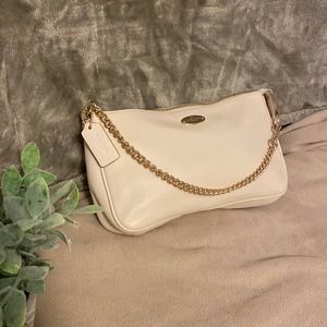 Coach white pochette/wristlet